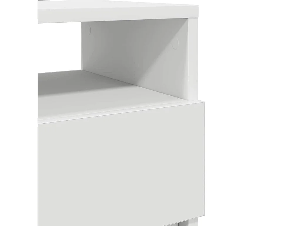 Tables de chevet lot de 2 avec 2 tiroirs blanc 40x33x60 cm