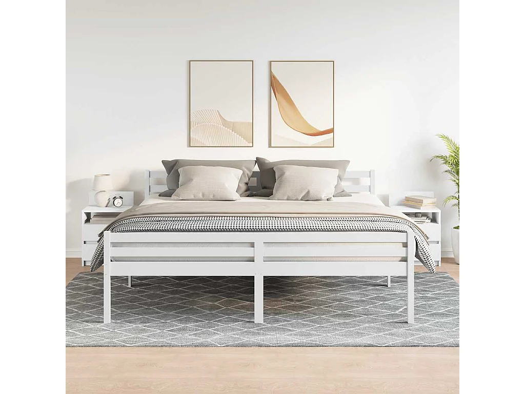 Nachttisch 2er Set-Beistelltisch-Nachttischkommode mit 2 Schubladen Weiß 40x33x60 cm SHL72829