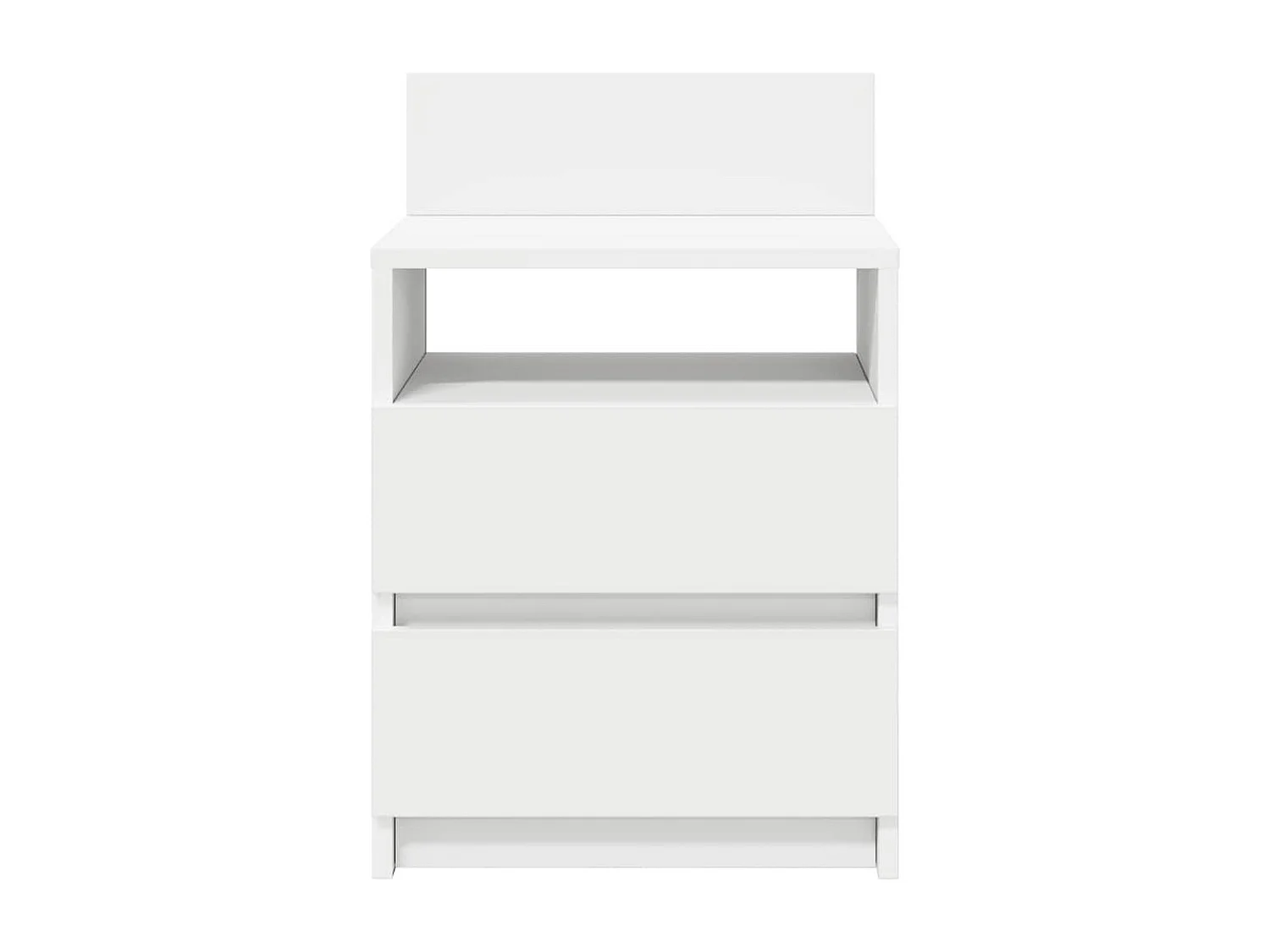 Nachttisch 2er Set-Beistelltisch-Nachttischkommode mit 2 Schubladen Weiß 40x33x60 cm SHL72829