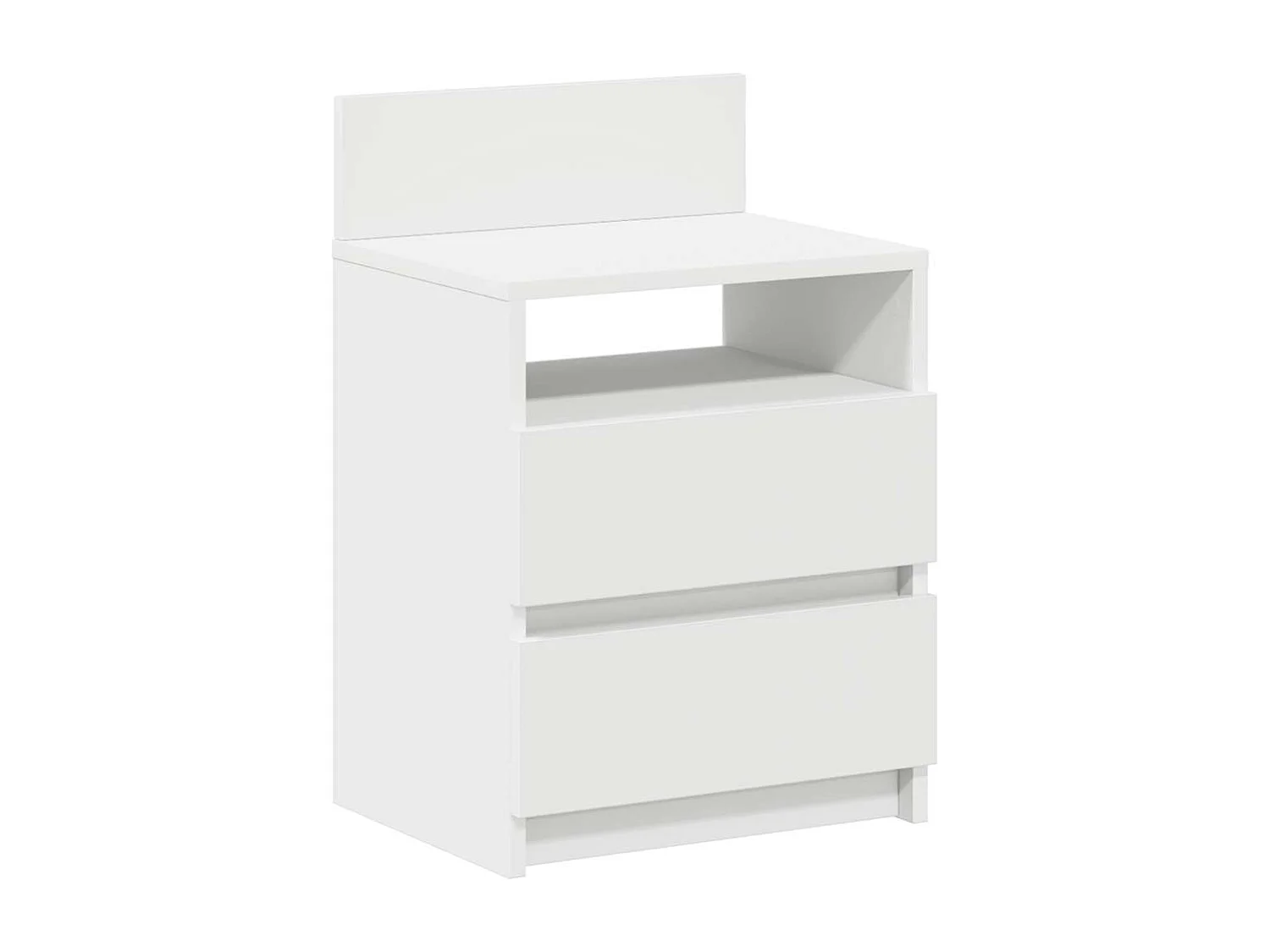 Nachttisch 2er Set-Beistelltisch-Nachttischkommode mit 2 Schubladen Weiß 40x33x60 cm SHL72829