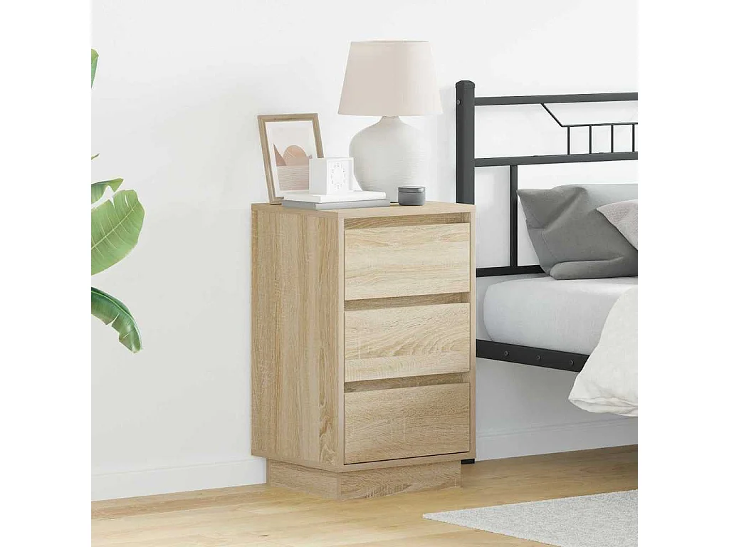 Table de chevet-Table d'appoint avec tiroir Chêne sonoma 39x34,5x65 cm