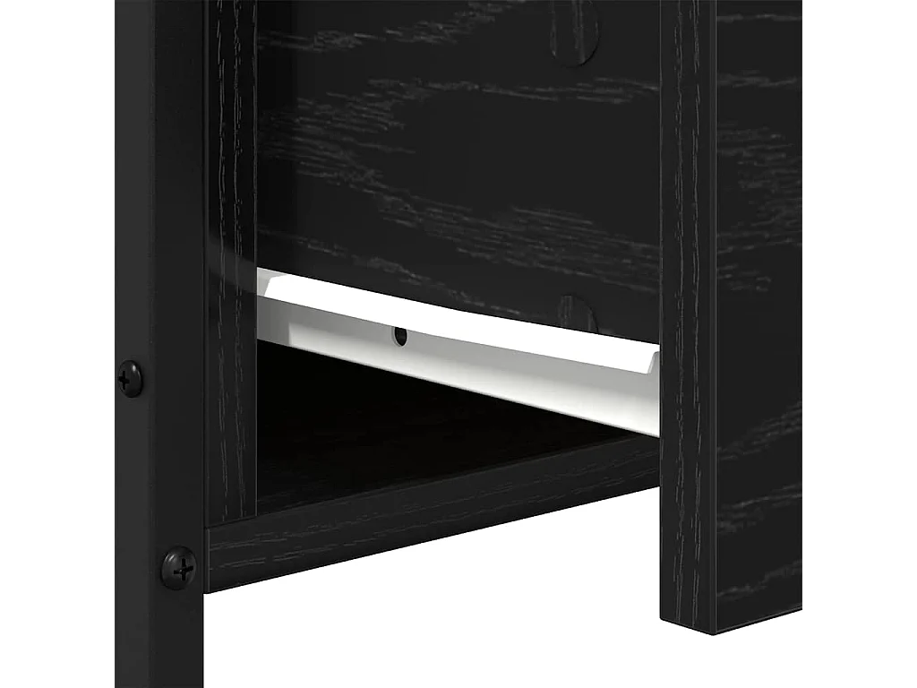 Mesita de Noche | Mesa auxiliar con cajón Roble negro 34x35.5x70 cm