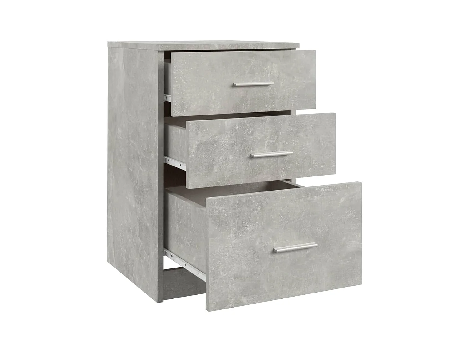 Mesita de noche | Mesilla de noche madera contrachapada gris hormigón 40x40x63 cm