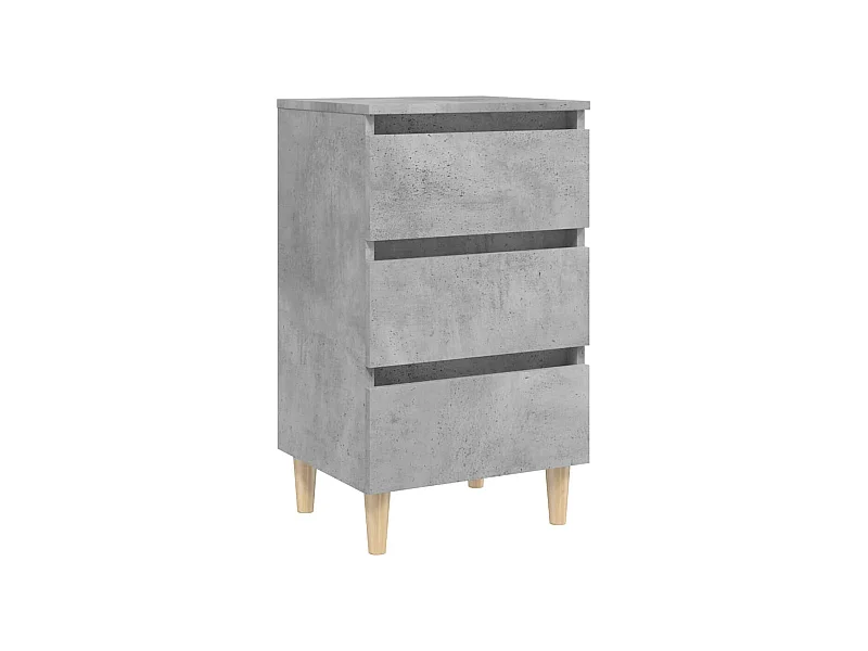 Table de chevet-Petite Table d'appoint avec pieds en bois solide gris béton 40x35x69cm