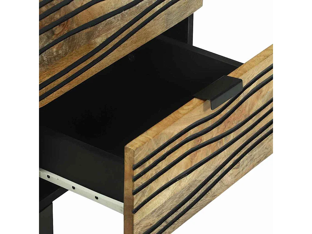 Nachttisch 2er Set-Beistelltisch Braun 40 x 33 x 46 cm Massivholz Akazie SHL29347