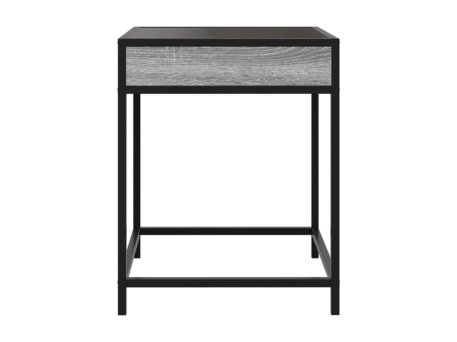 Nachttisch-Beistelltisch mit Infinity-LED Grau Sonoma 40x40x51 cm SHL63344