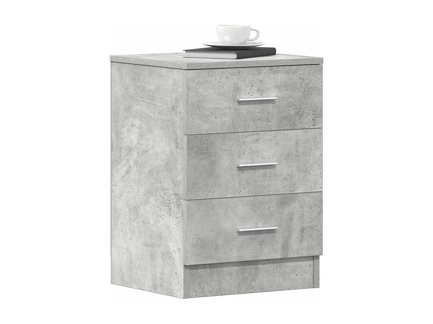 Nachttisch 2er Set-Beistelltisch Betongrau 38x35x56 cm Holzwerkstoff SHL60118