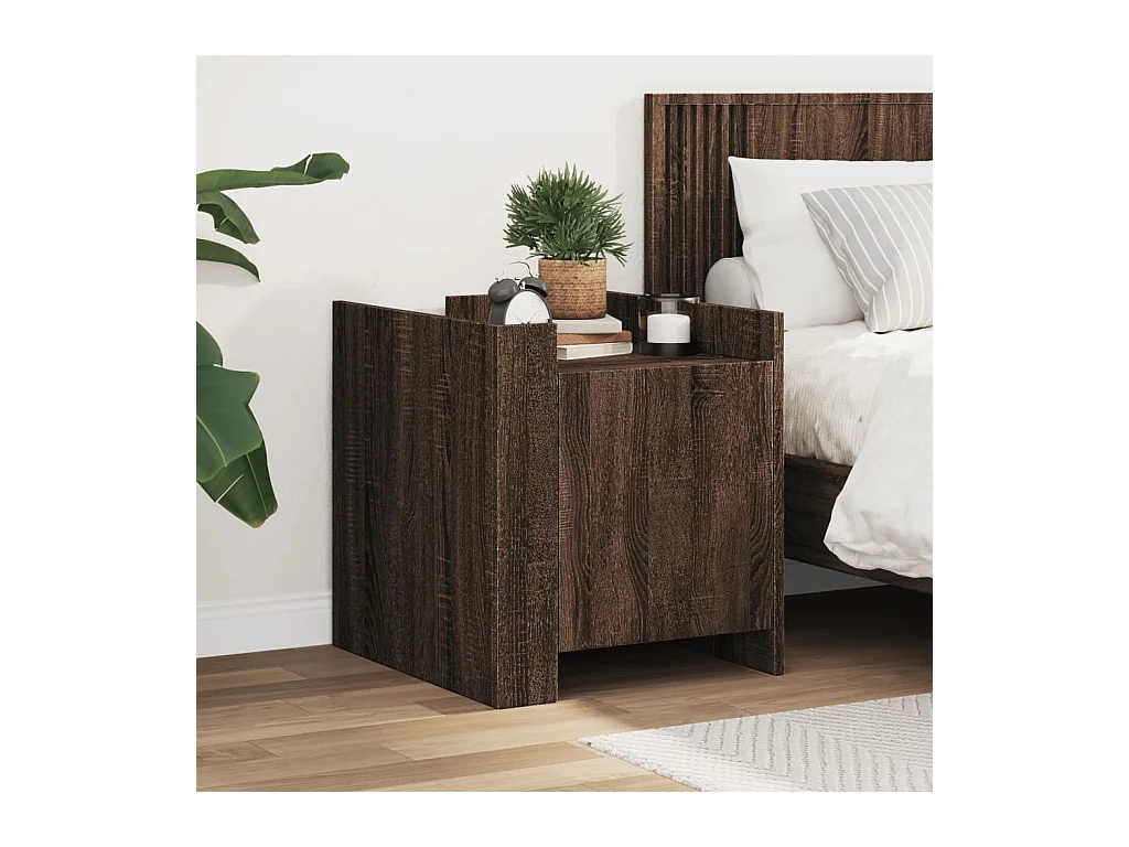 Table de chevet Étroite-Table d'appoint-Table de nuit chêne marron 45x50x50 cm bois d’ingénierie