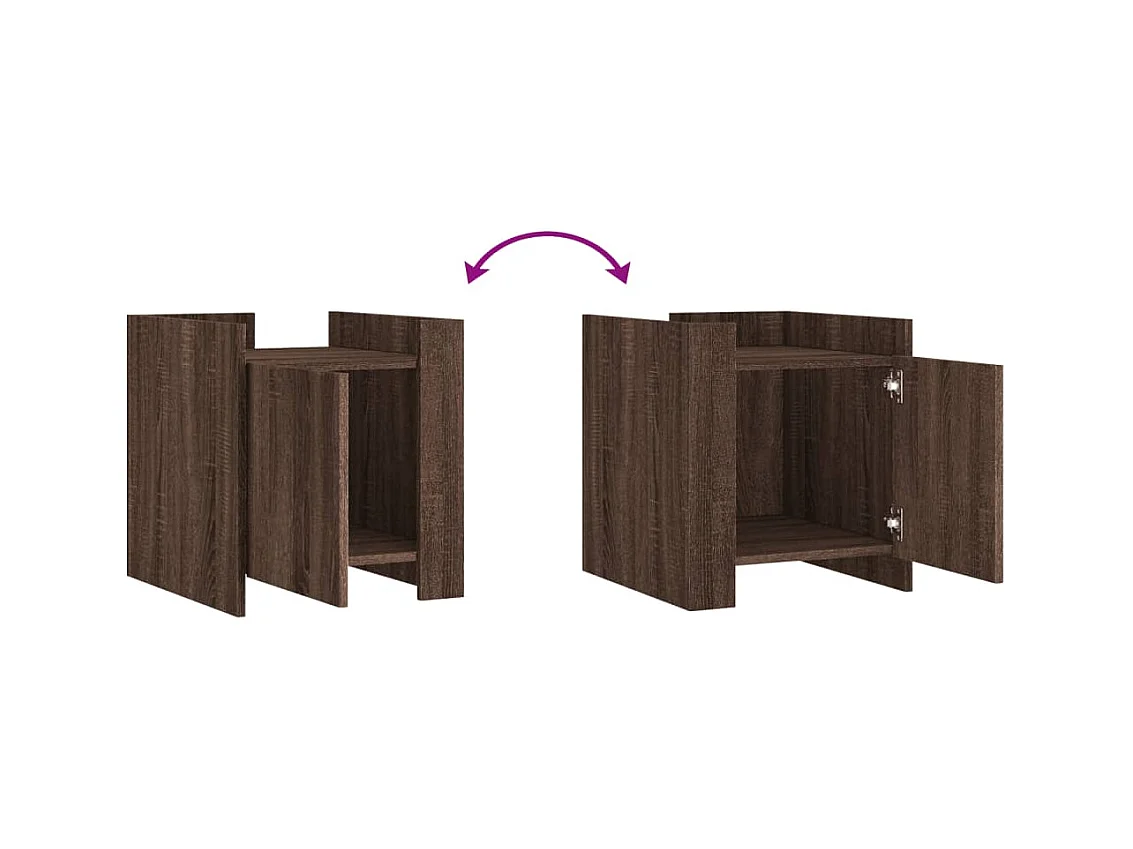 Table de chevet Étroite-Table d'appoint-Table de nuit chêne marron 45x50x50 cm bois d’ingénierie