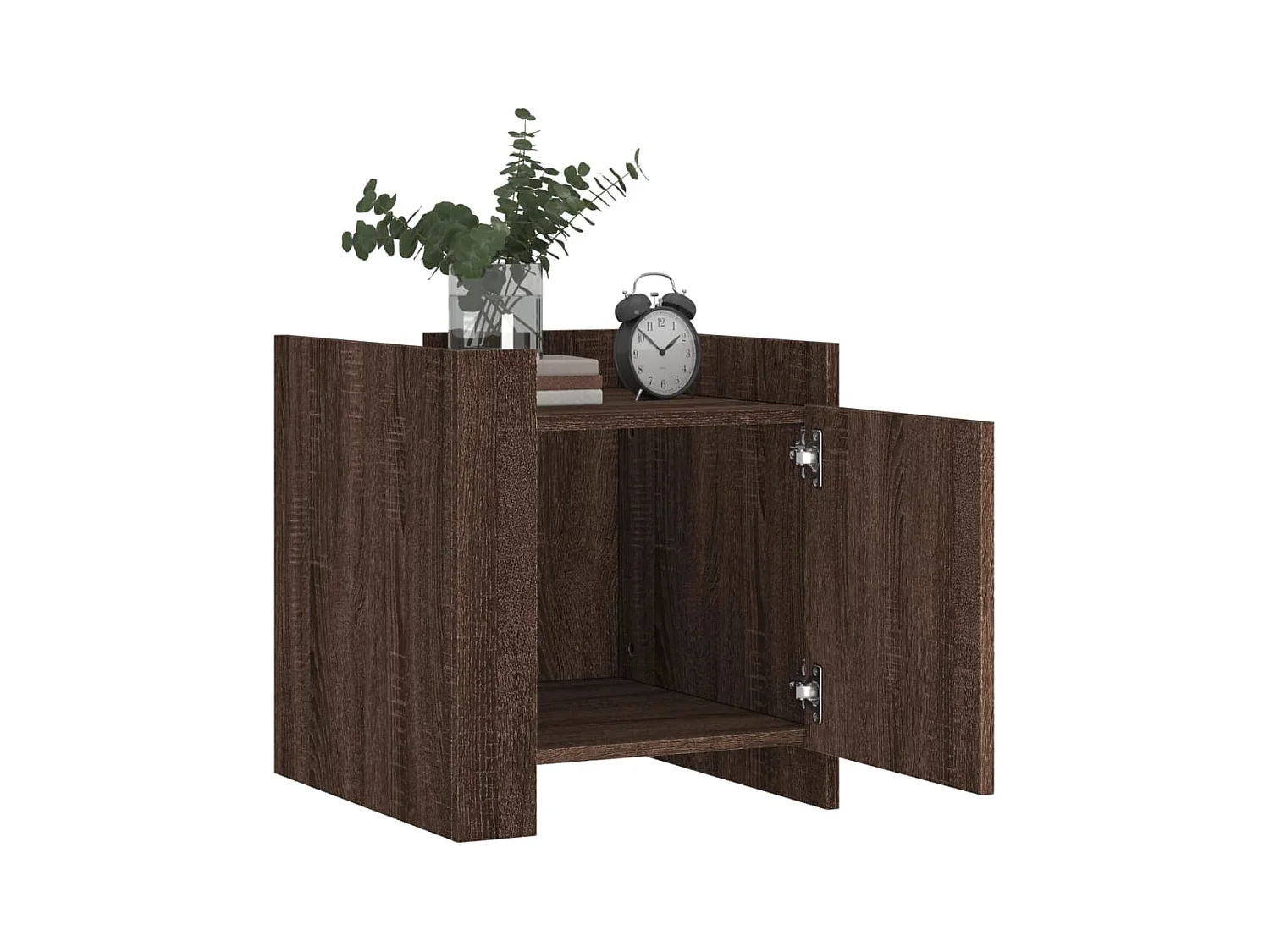 Mesita de noche | Mesilla de noche madera de ingeniería roble marrón 45x50x50 cm