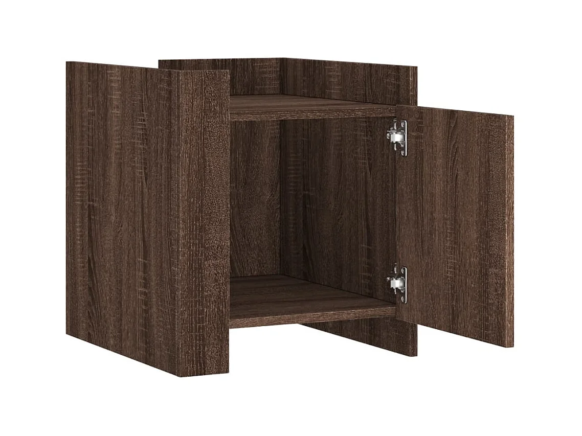 Mesita de noche | Mesilla de noche madera de ingeniería roble marrón 45x50x50 cm