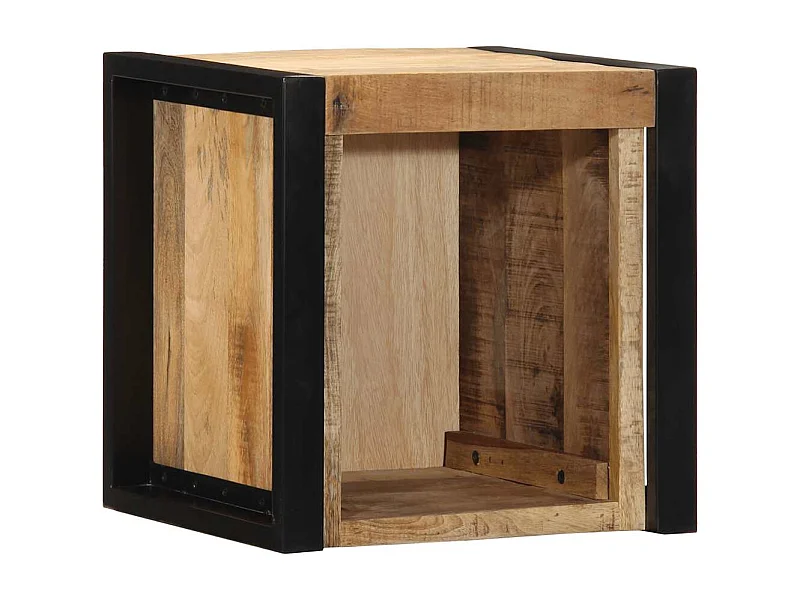 Nachtkastje | Bijzettafel Modern | Opbergkastje 40x35x40 cm massief ruw mangohout
