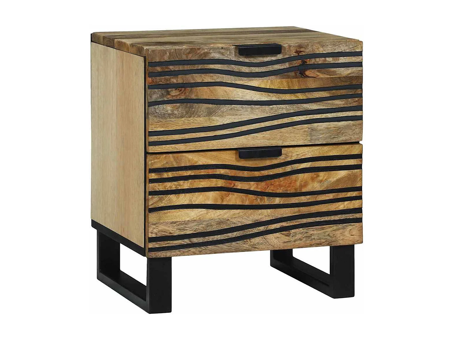 Mesita de Noche | Armario de Noche Marrón 40x33x46 cm madera maciza de mango