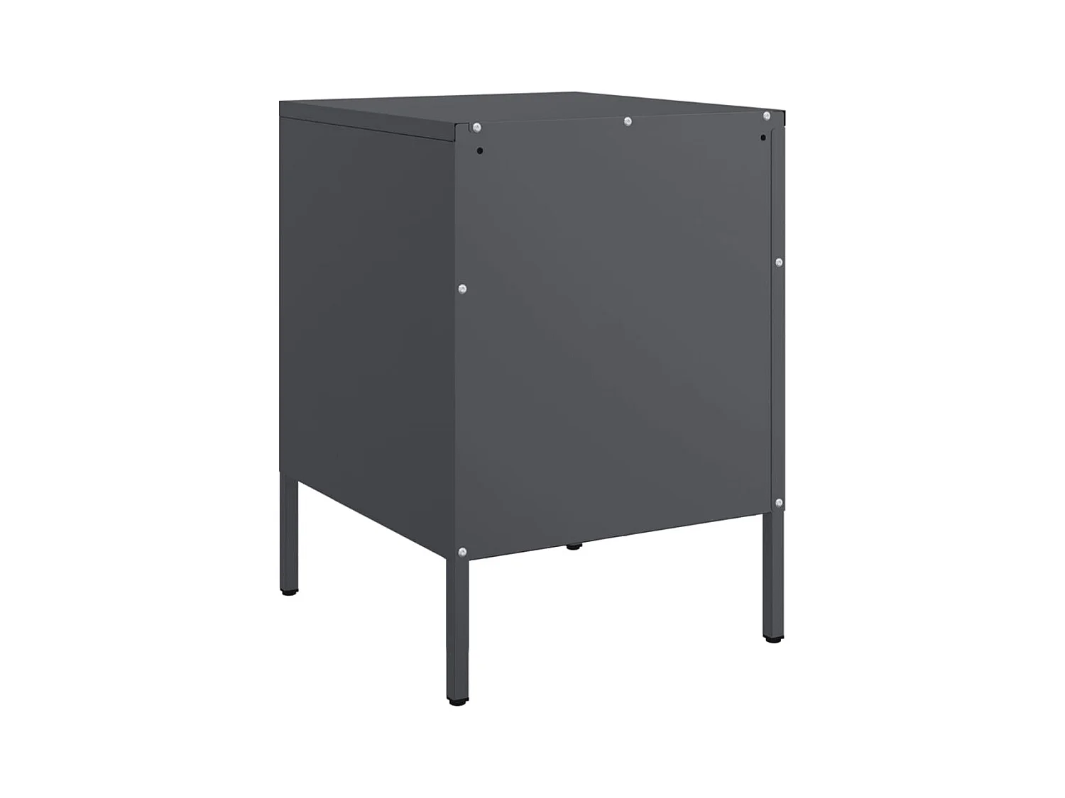 Tables de chevet lot de 2 avec tiroirs anthracite 36x39x50,5 cm acier