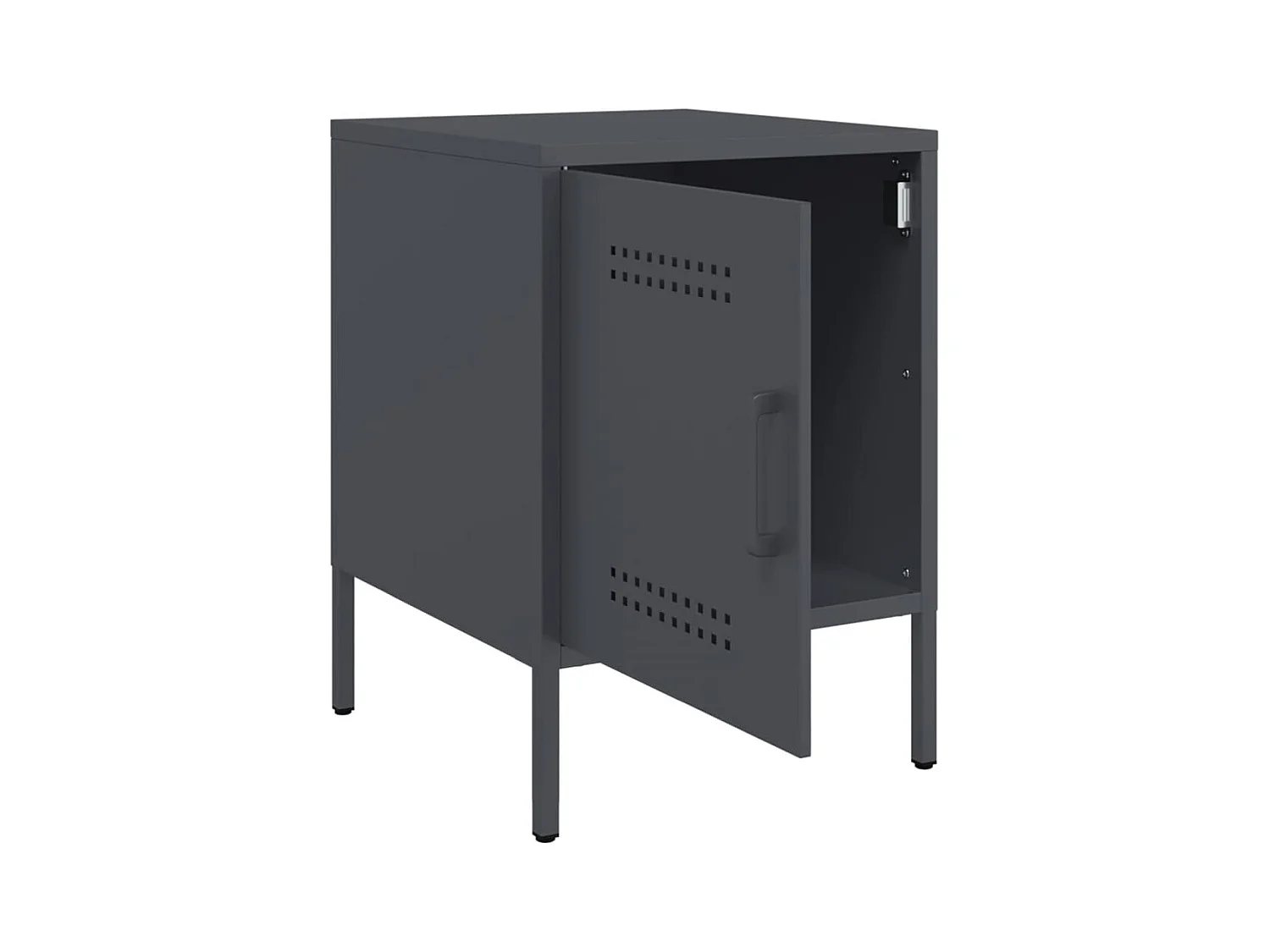 Tables de chevet lot de 2 avec tiroirs anthracite 36x39x50,5 cm acier