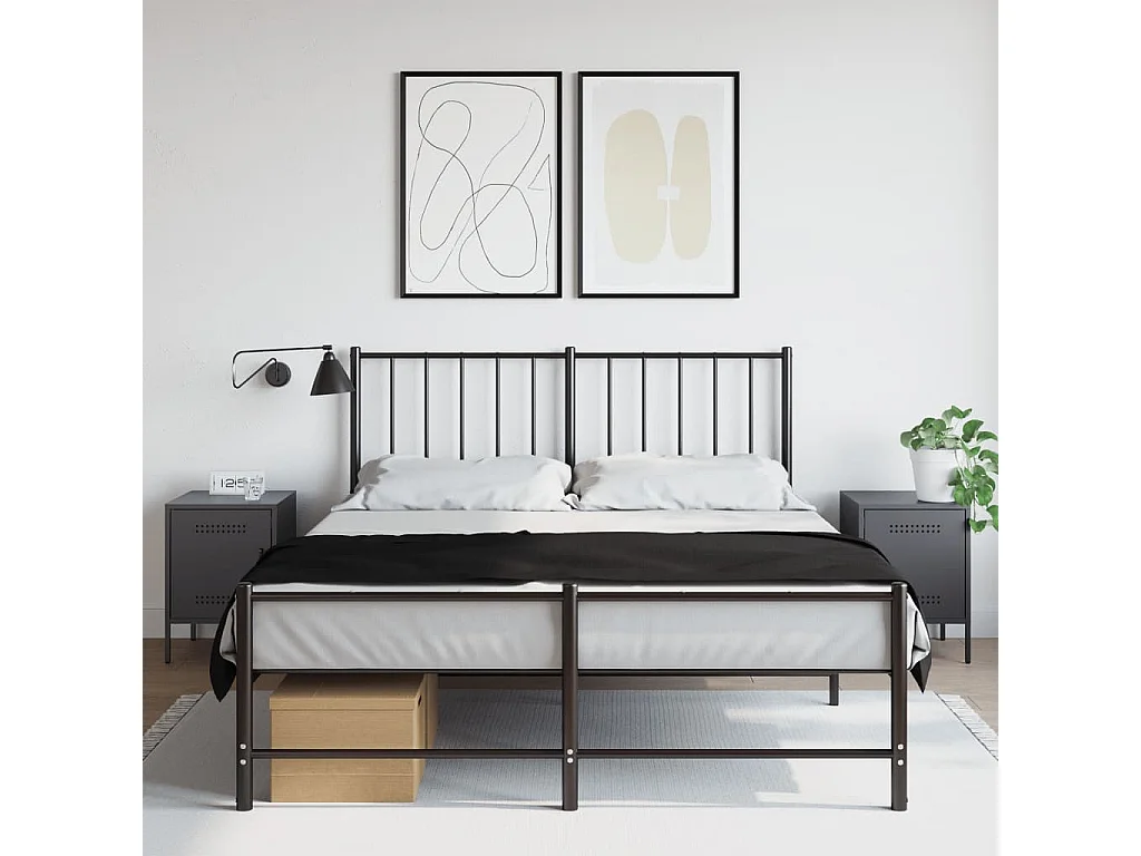 Nachttisch 2er Set-Beistelltisch-Nachttischkommode Anthrazit 36x39x50,5 cm Stahl SHL68446