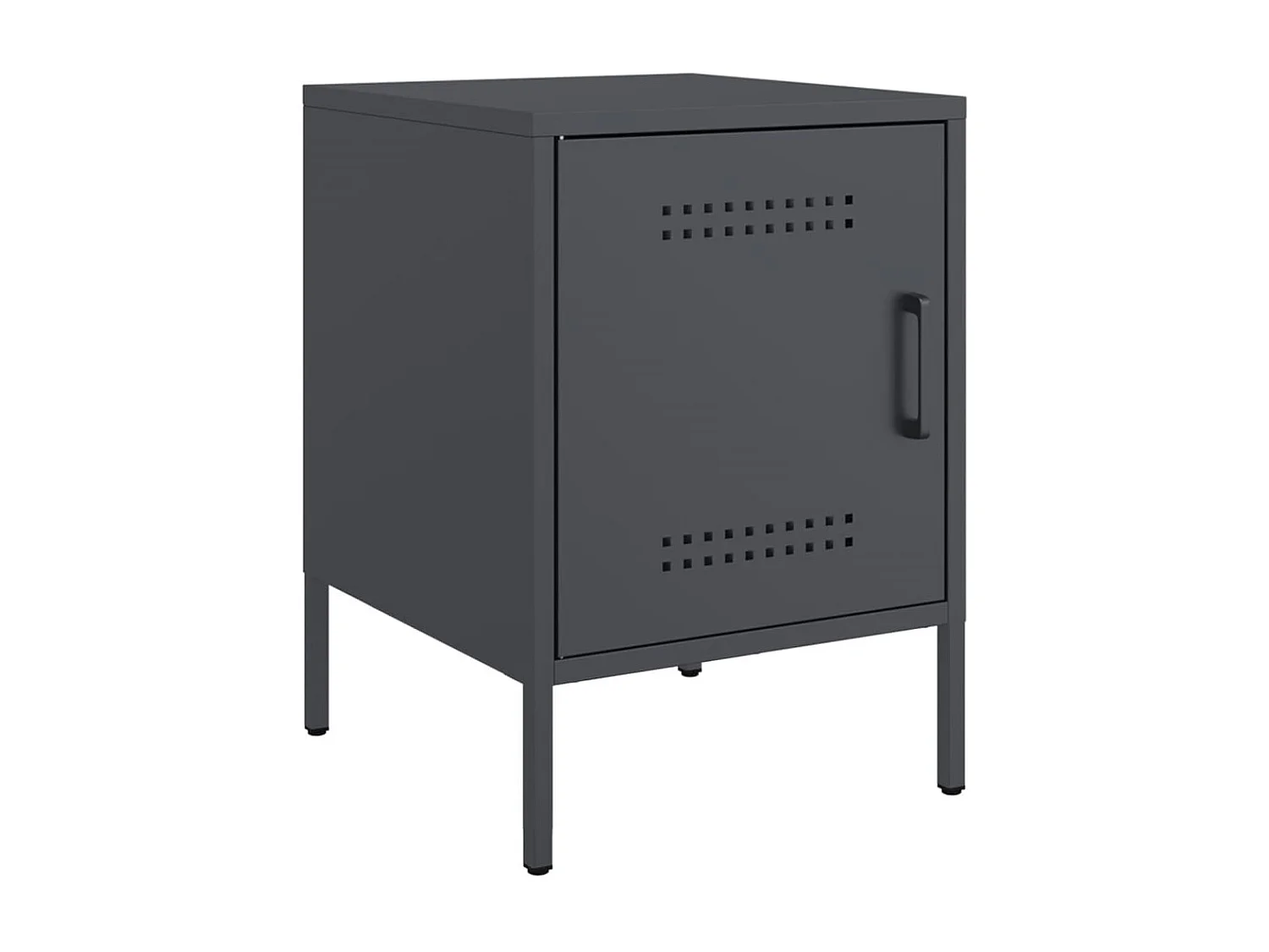 Nachttisch 2er Set-Beistelltisch-Nachttischkommode Anthrazit 36x39x50,5 cm Stahl SHL68446