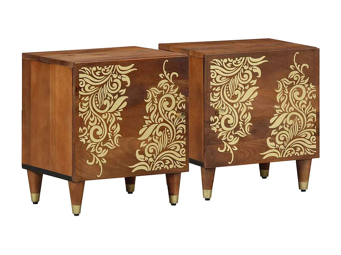 Nachttisch mit Tür 2 pcs Honigbraun 40 x 33 x 46 cm SHL17808