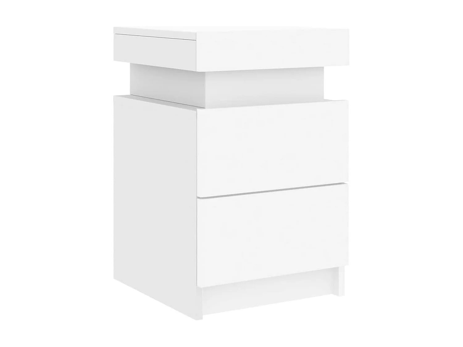 Nachttische mit LED-Leuchten 2er Set | Beistelltisch Weiß 35x39x55 cm SHL47302