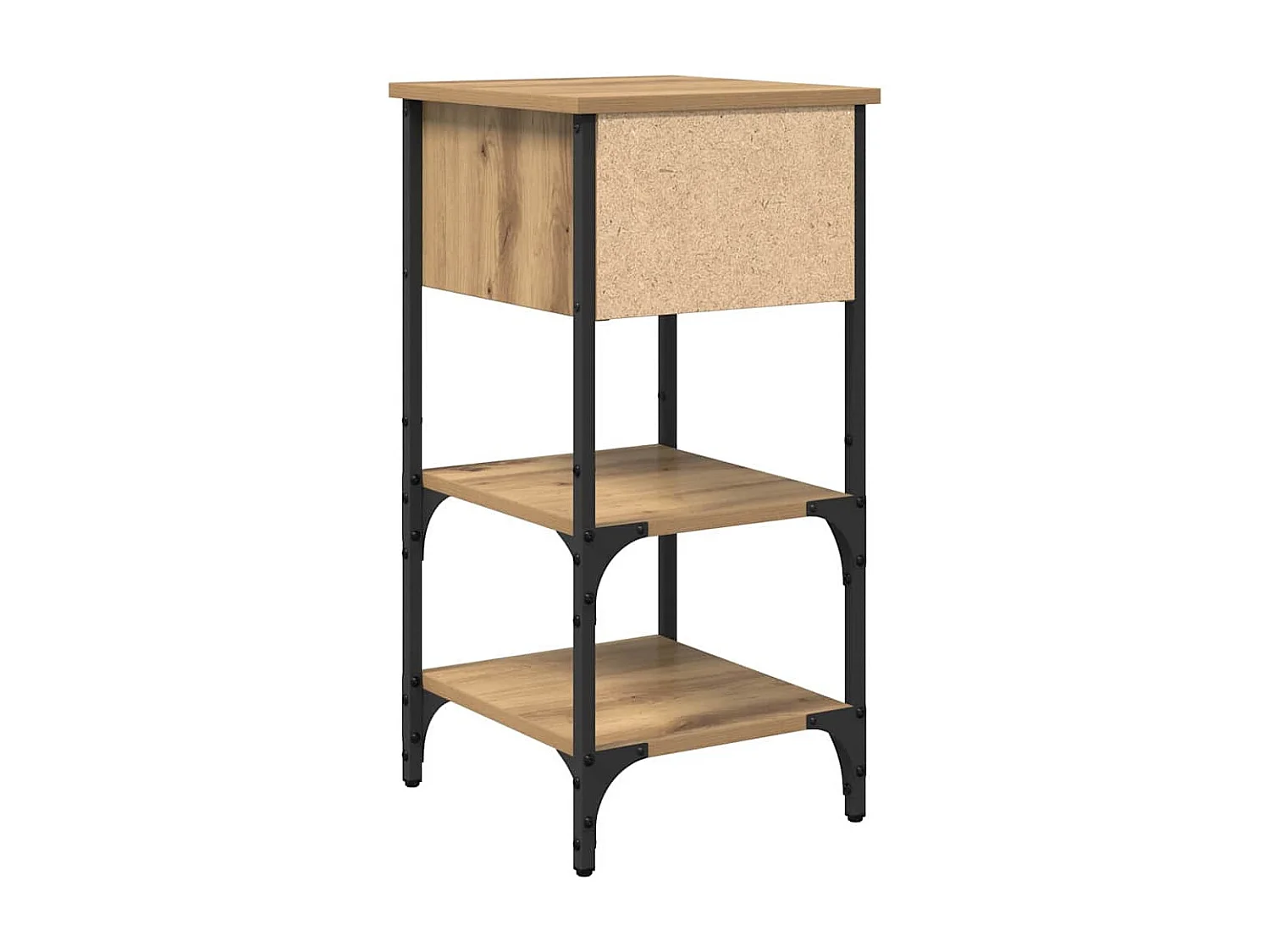 Lot de 2 Tables de chevet avec Étagères de rangement chêne artisanal 34x36x70 cm