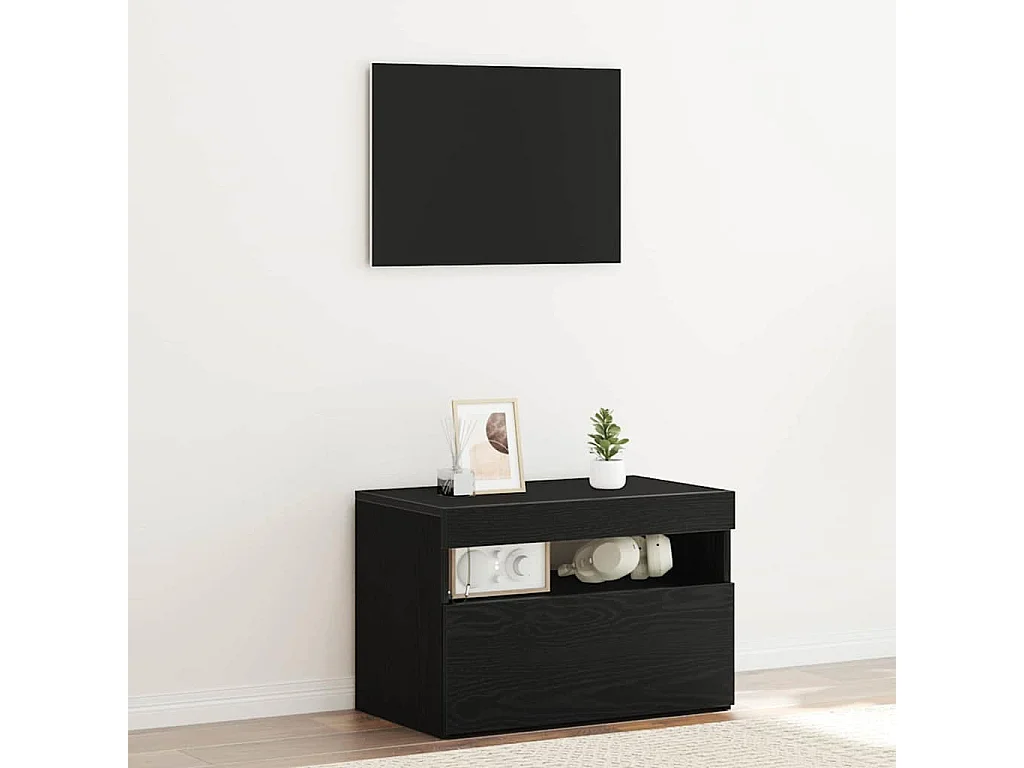 Mesita de Noche | Armario de Noche | Mesa auxiliar Roble negro 60x35x40 cm