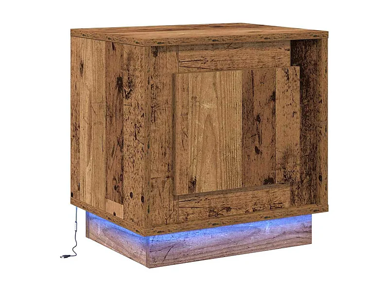 Nachtkastje | Bijzettafel Modern | Opbergkastje met Oud hout 44 x 34,5 x 45 cm Bewerkt hout