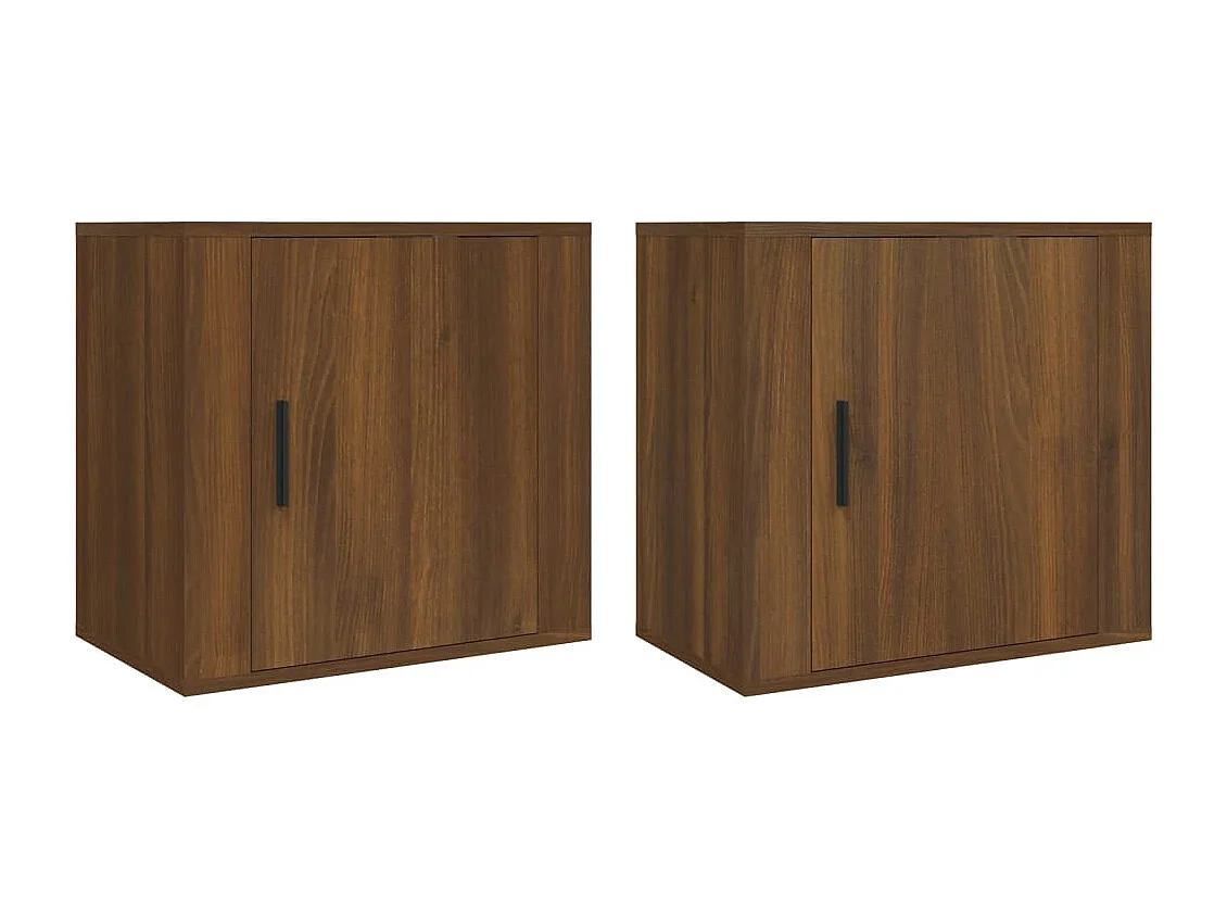 Lot de 2 Tables de chevet flottantes Chêne marron 50x30x47 cm