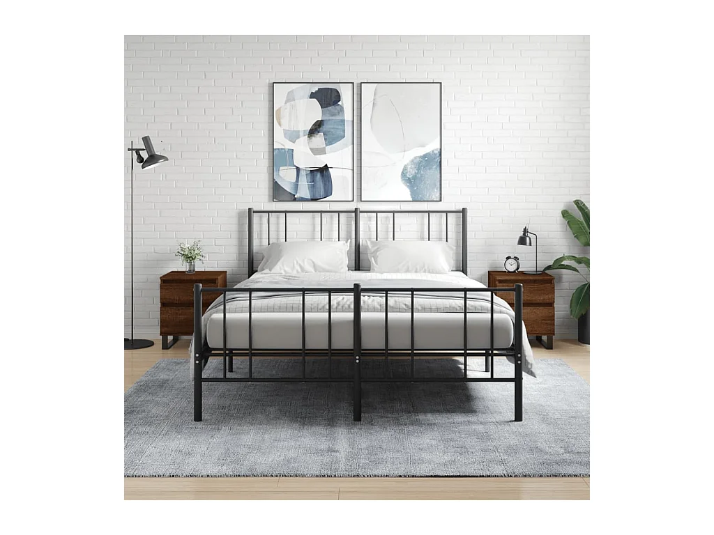 Mesitas de noche | Mesilla de noche 2 uds madera ingeniería marrón roble 40x35x50 cm