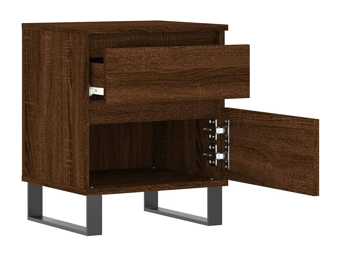 Mesitas de noche | Mesilla de noche 2 uds madera ingeniería marrón roble 40x35x50 cm