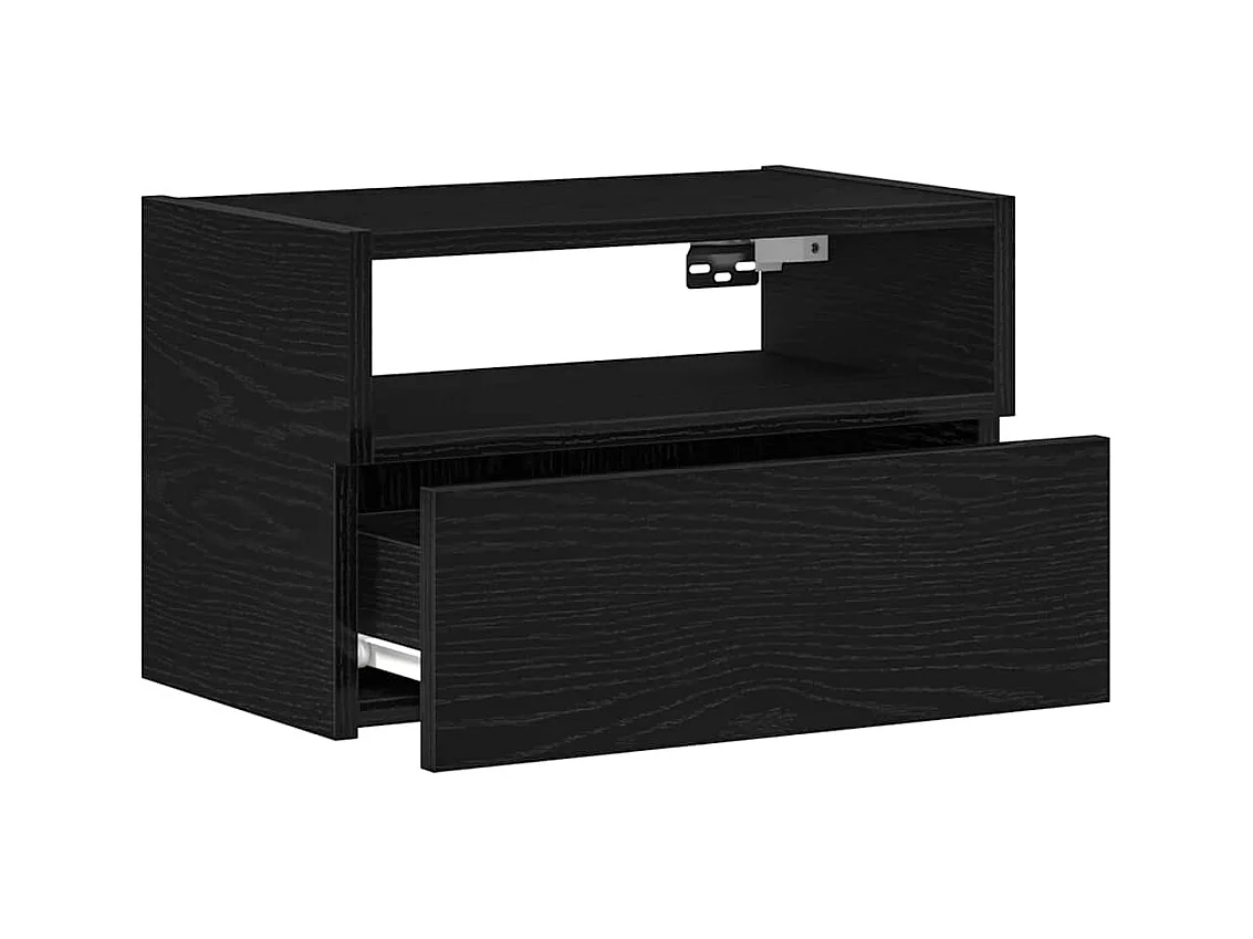 Tables de chevet murales 2 pcs noir 45x26x28,5 cm