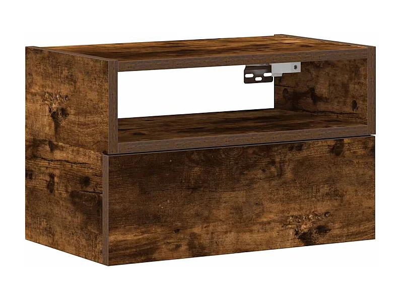 Table de chevet suspendue chêne fumé 45x26x28,5 cm