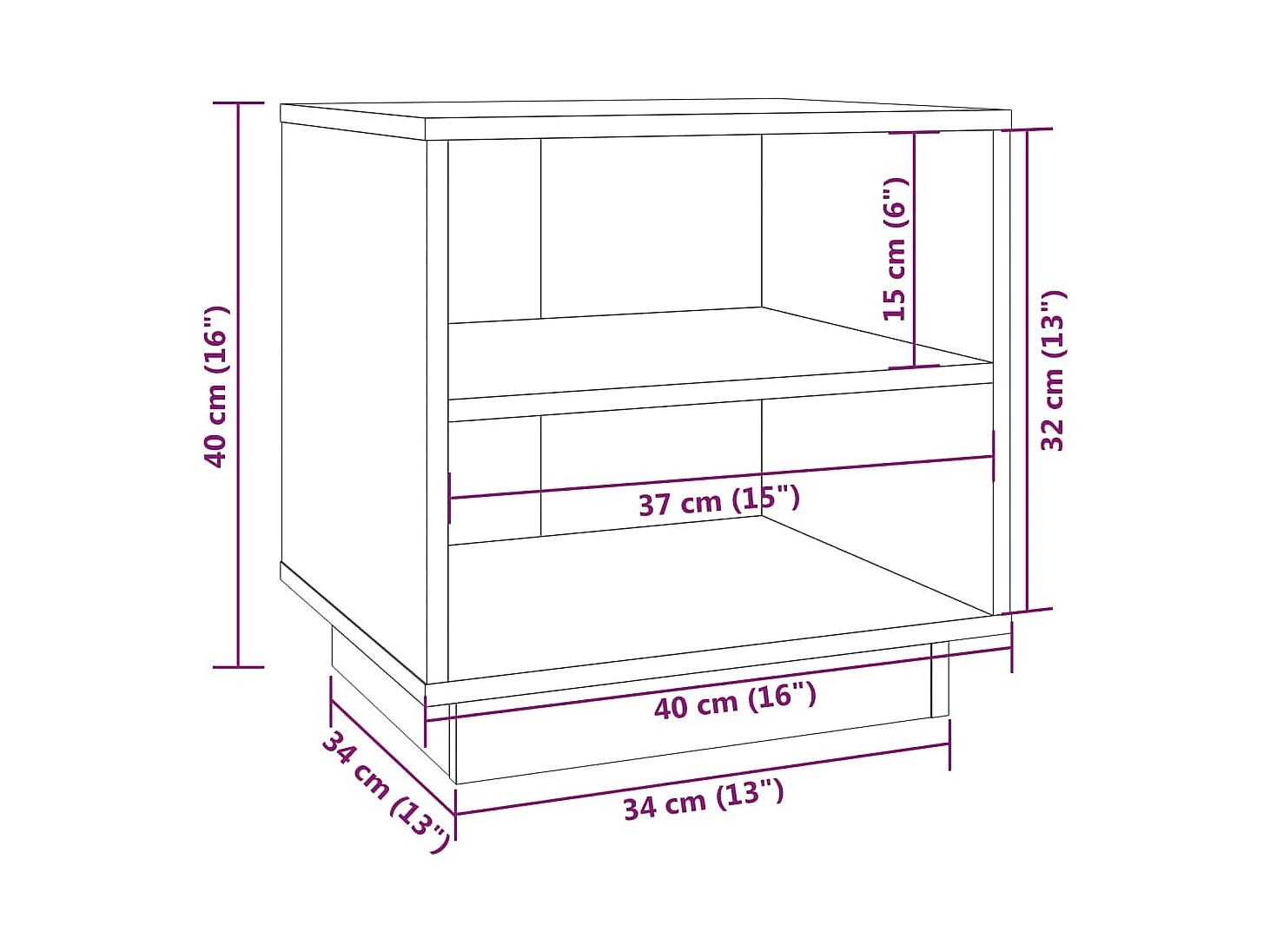 Table de chevet-Petite Table d'appoint-Table de nuit Marron miel 40x34x40 cm Bois de pin solide