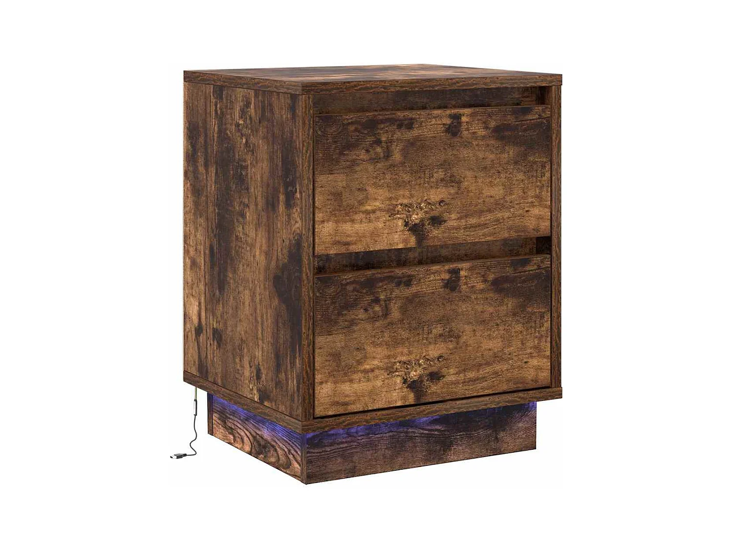 Mesita de Noche | Armario de Noche con cajón con Roble ahumado 39x34.5x50 cm