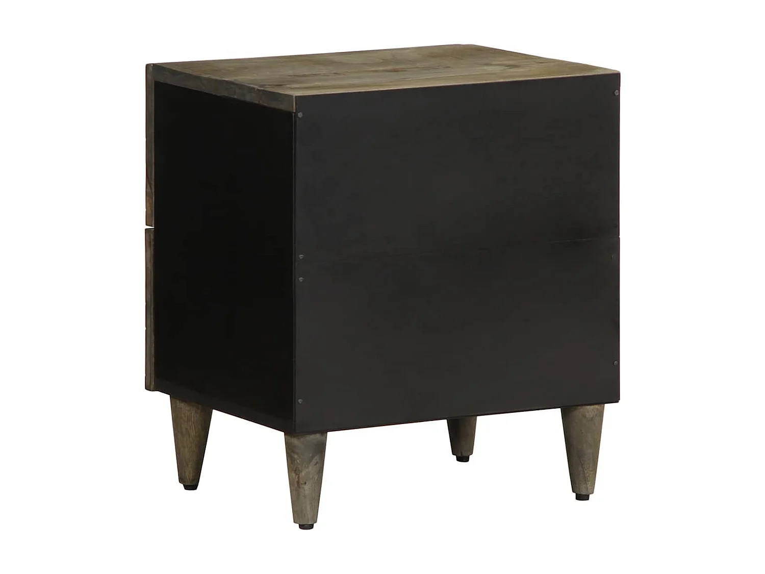 Nachttisch-Beistelltisch Hellgrau 40x33x46 cm Massivholz Mango SHL89731