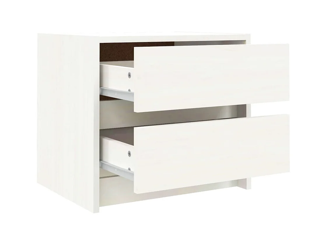 Mesitas de noche | Mesilla de noche 2 uds madera maciza pino blanco 40x31x35,5 cm
