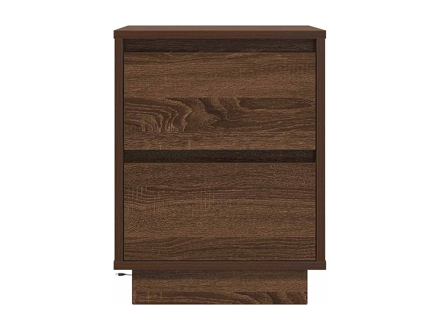 Mesa de cabeceira com luzes LED 38x34x50 cm carvalho castanho