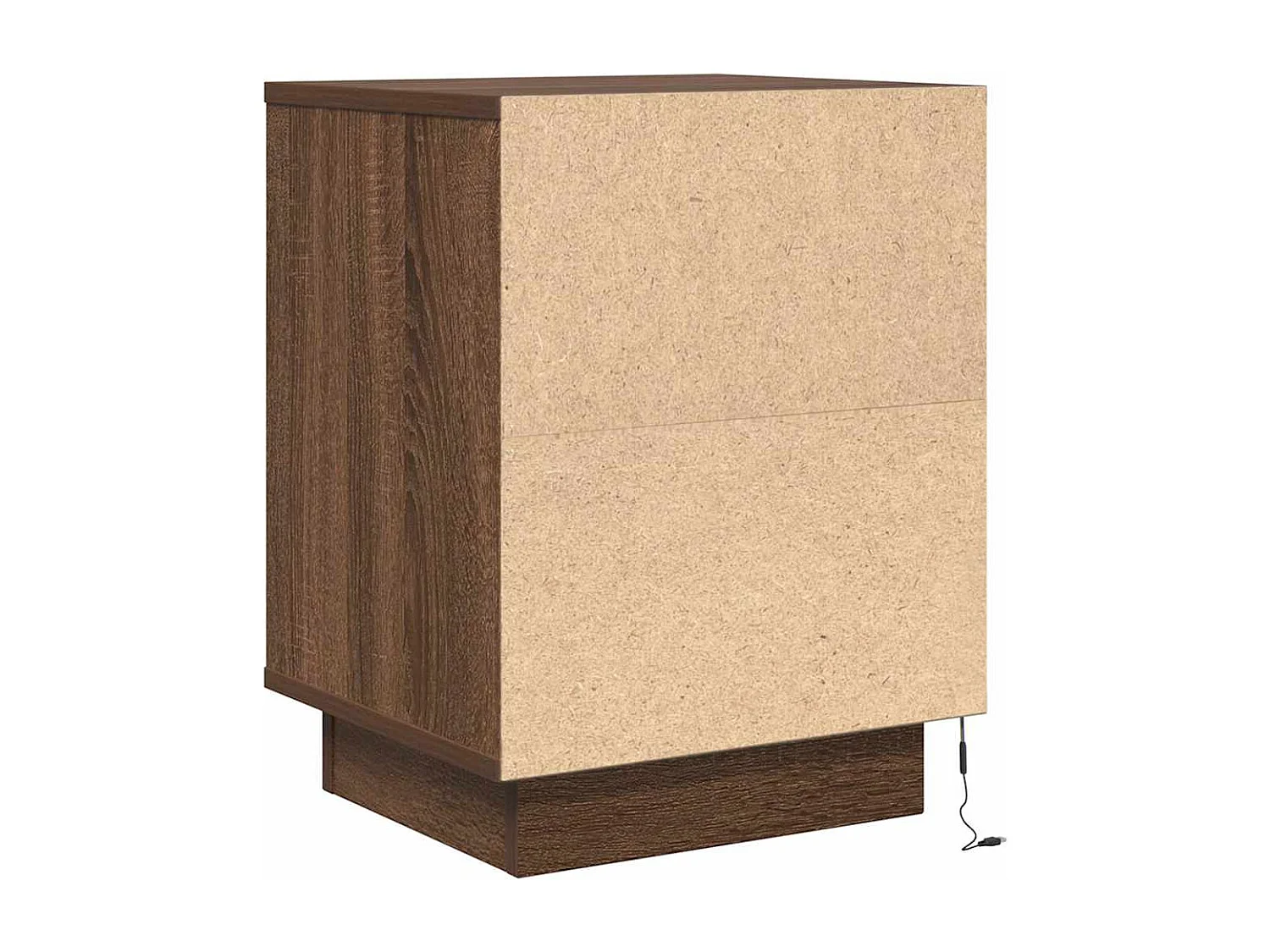 Mesa de cabeceira com luzes LED 38x34x50 cm carvalho castanho