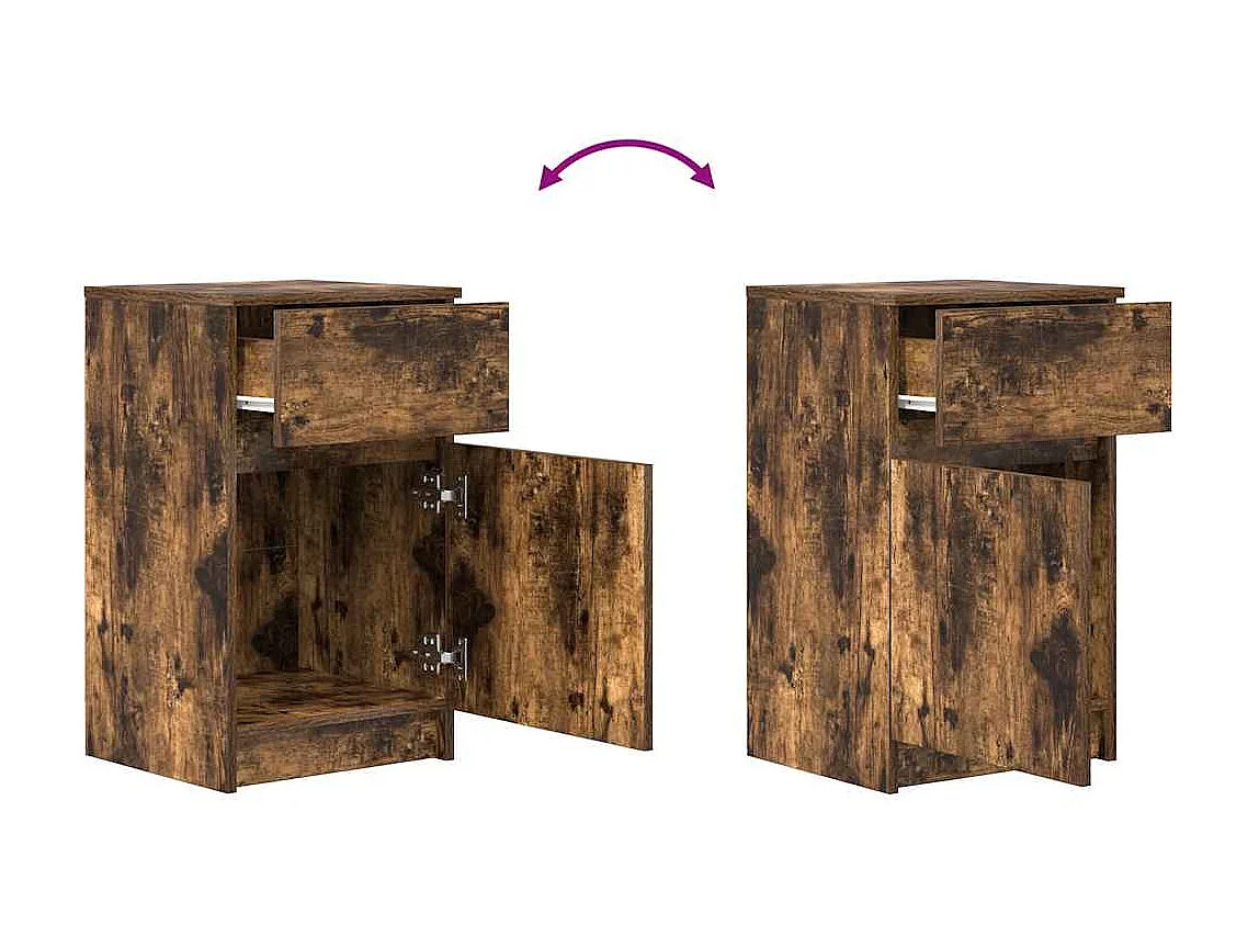 Nachttisch-Beistelltisch Räuchereiche 39x35x65 cm Holzwerkstoff SHL28469