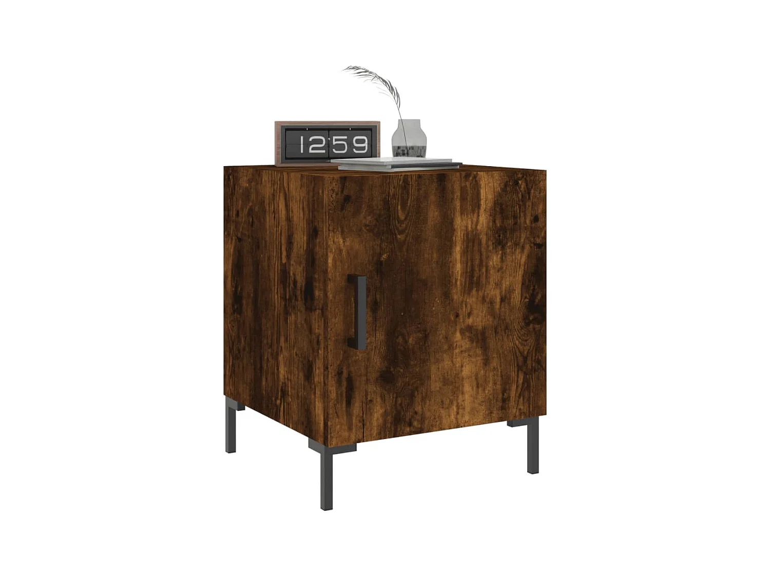 Mesitas de noche | Mesilla de noche 2 uds madera ingeniería roble ahumado 40x40x50 cm