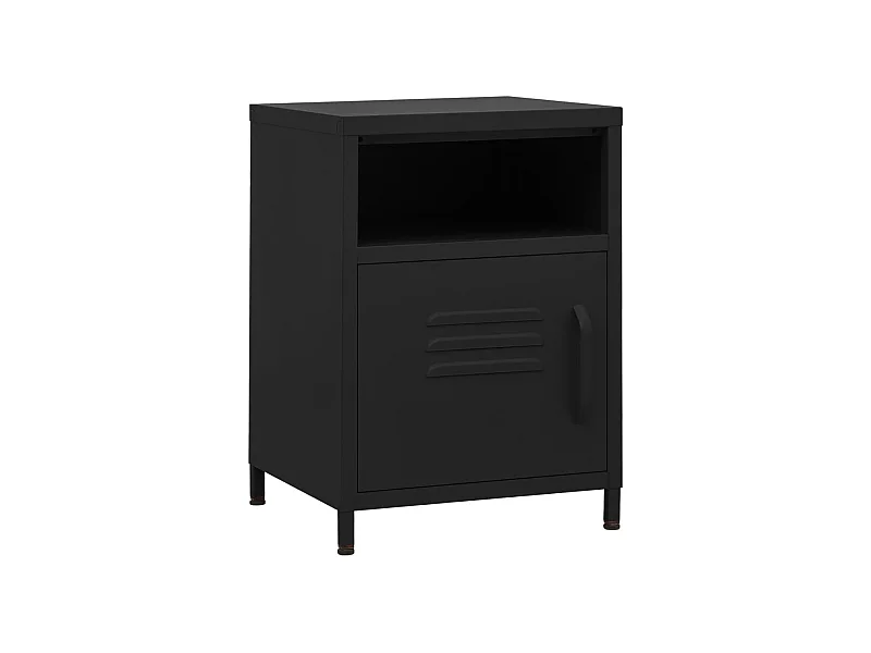 Mesita de noche | Mesilla de noche acero negro 35x35x51 cm