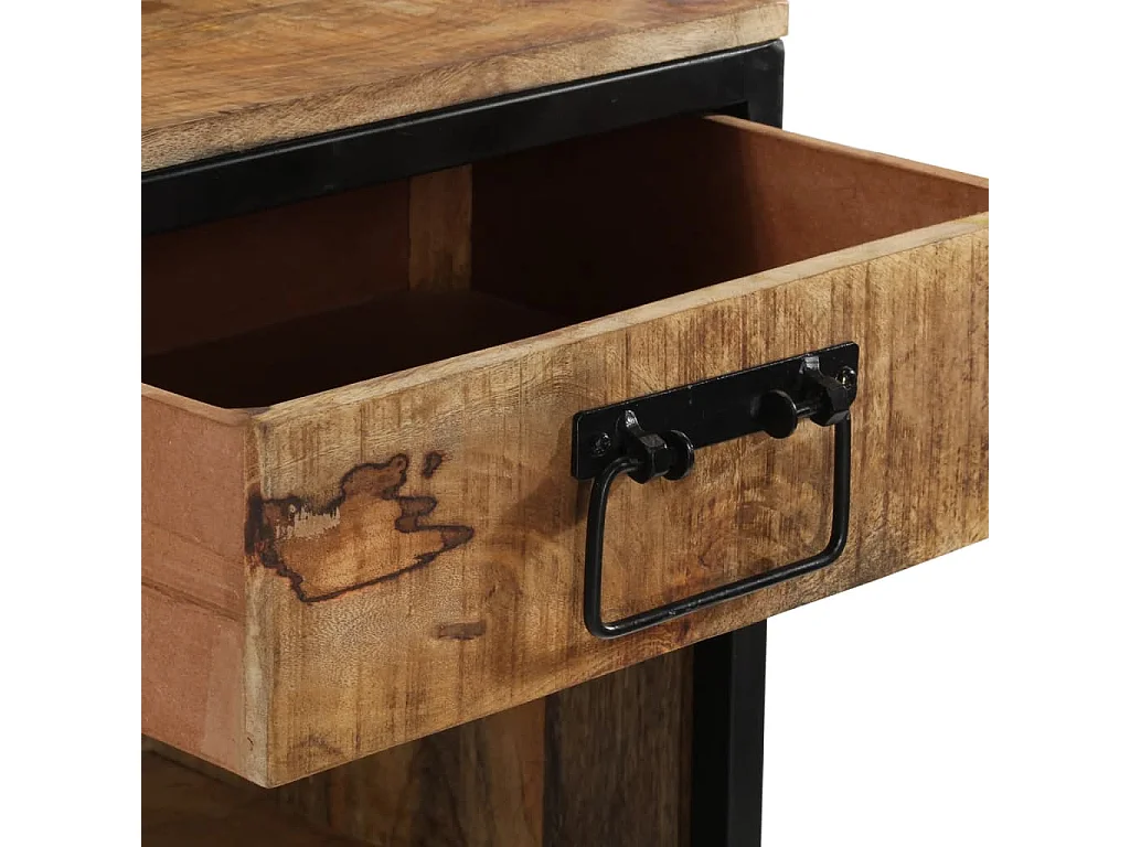 Mesita de noche | Mesilla de noche madera maciza de mango 40x35x40 cm