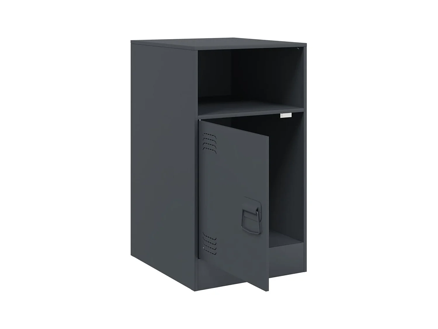 Tables de chevet lot de 2 avec tiroirs anthracite 34,5x39x62 cm acier