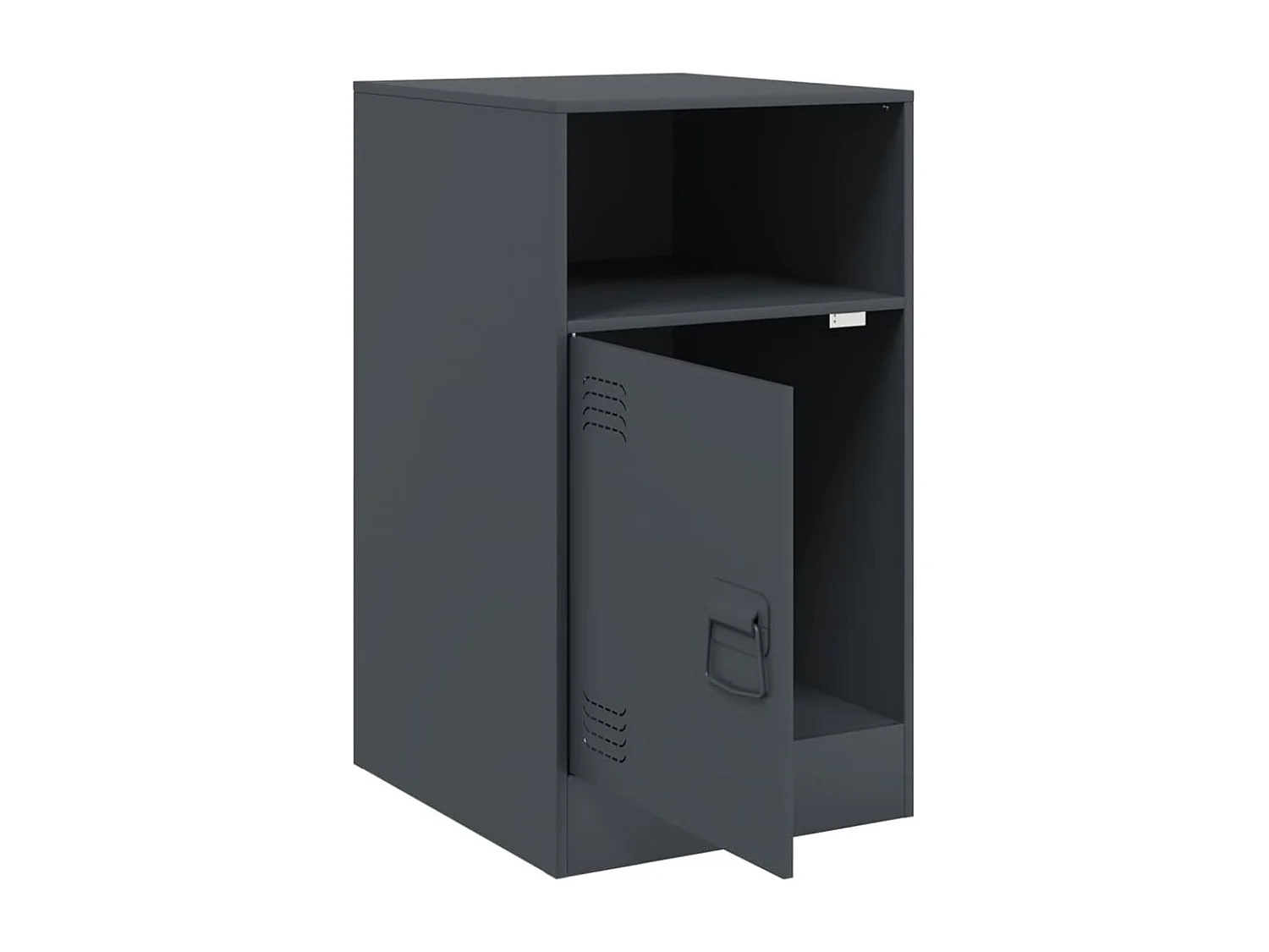 Nachttisch 2er Set-Beistelltisch-Nachttischkommode Anthrazit 34,5x39x62 cm Stahl SHL56299