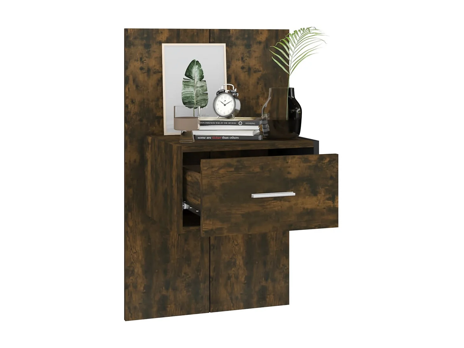 Nachttisch hängend 2er Set | Wand-Nachttische Räuchereiche SHL60469