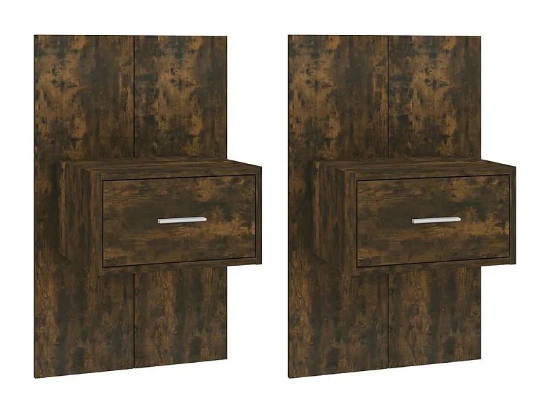 Lot de 2 Tables de chevet flottantes Chêne fumé