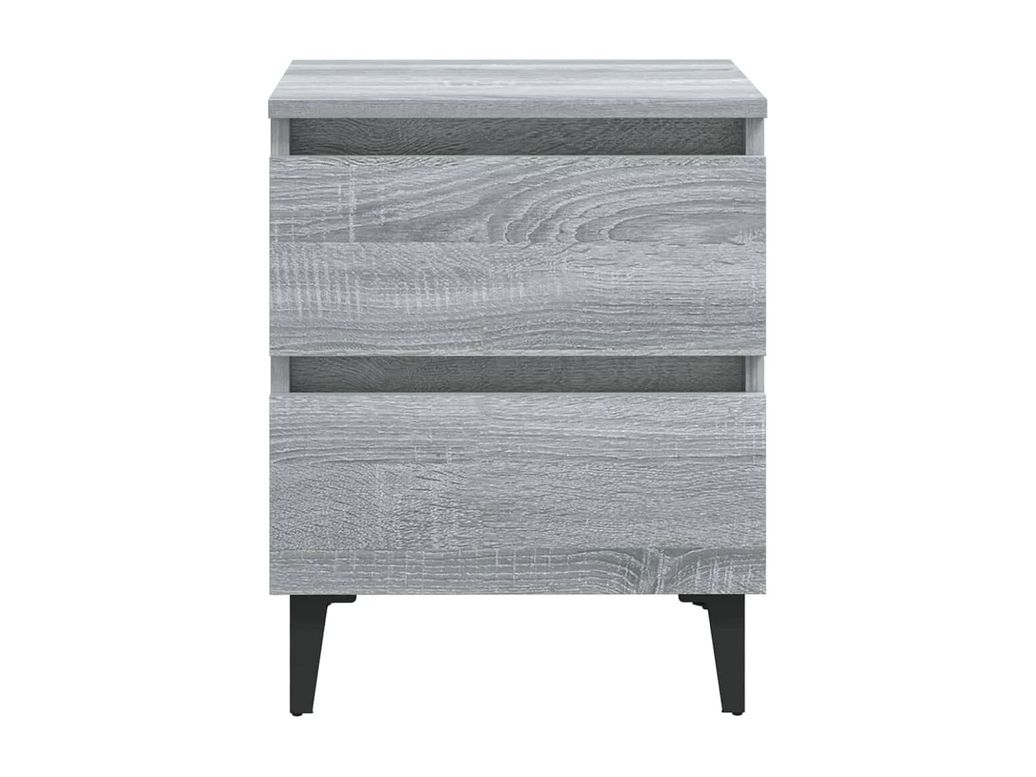 Nachttisch-Beistelltisch mit Metallbeinen Grau Sonoma 40x35x50 cm SHL34457