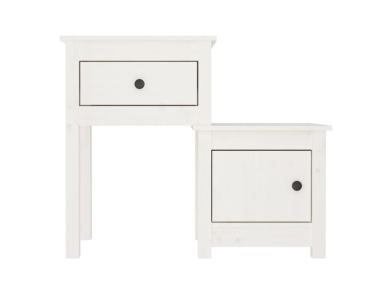 Mesitas de noche | Mesilla de noche 2 uds madera de pino blanco 79,5x38x65,5 cm