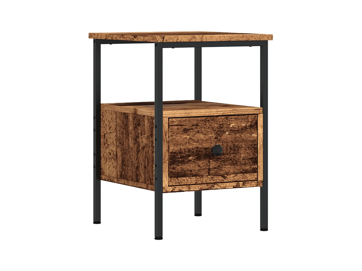 Mesita de noche | Mesilla de noche madera de ingeniería envejecida 34x36x50 cm