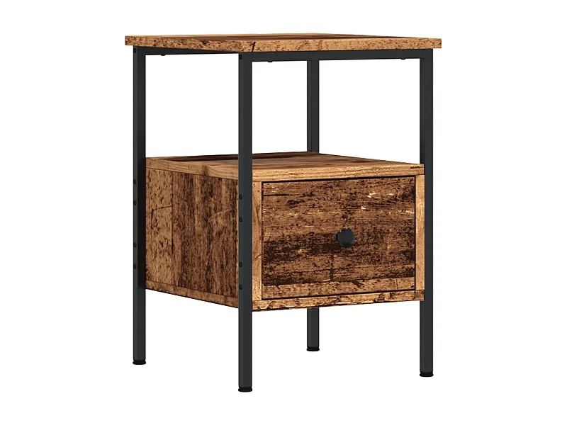 Nachtkastje | Bijzettafel Modern | Opbergkastje 34x36x50 cm bewerkt hout oud houtkleurig