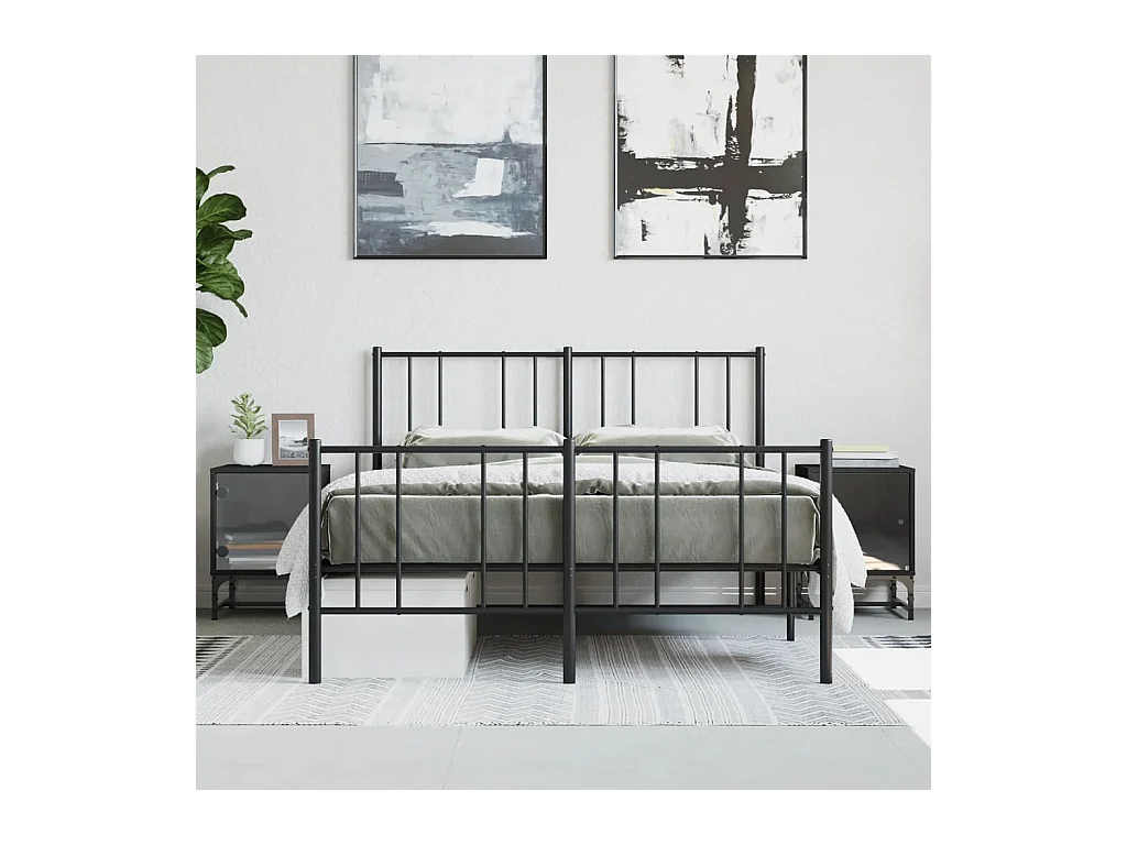 Mesitas de noche | Mesilla de noche con puertas de vidrio 2 uds negro 35x37x50 cm